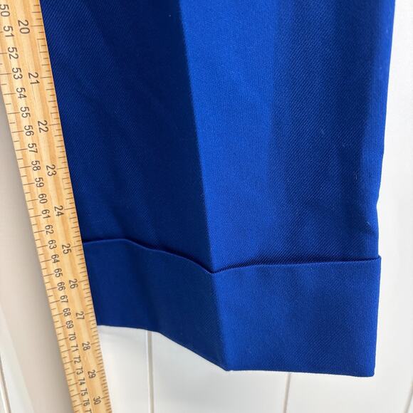Zara Womens Cuffed Dopamine Chic Pleated Trousers Size 29 Blue Hipster Mod NWT - Picture 6 of 10